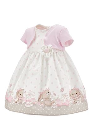 abito in cotone bianco e rosa MONNALISA KIDS | 31G9127667019B